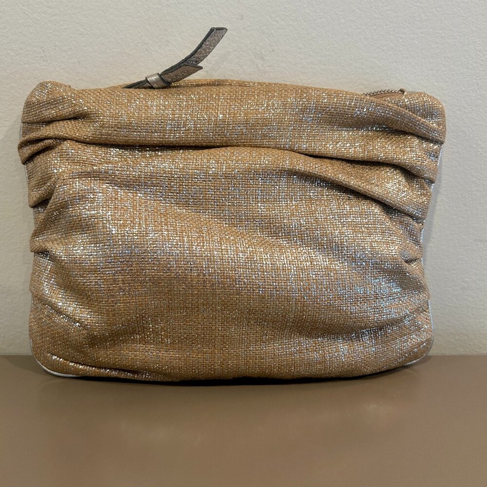 Sergio Rossi Fabric Rouched Hand Bag